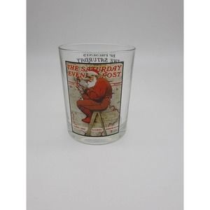 The Saturday Evening Post Glass Santa At The Map Norman Rockwell